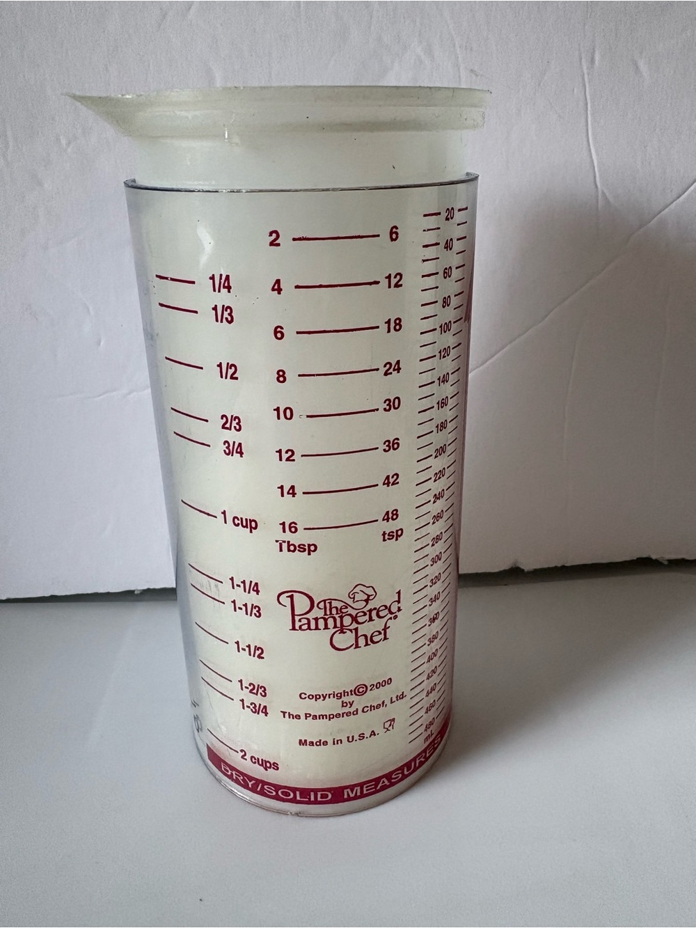 Pampered Chef Measure All 2 Cups Measuring Tool For Dry, Solids, Liquids
